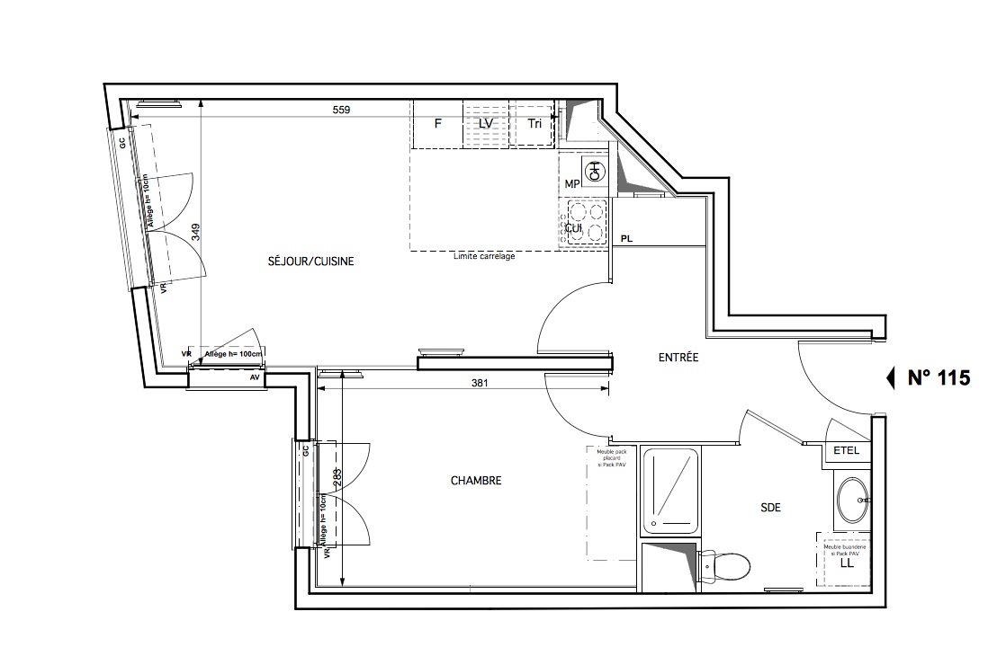 T2 - 43,75 m² - 1er étage 