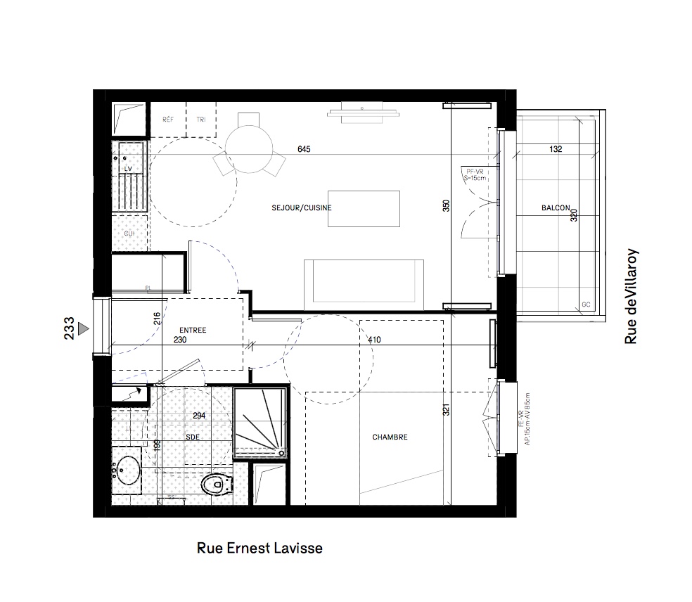 T2 - 41,56 m² - 3ème étage - Balcon - Parking