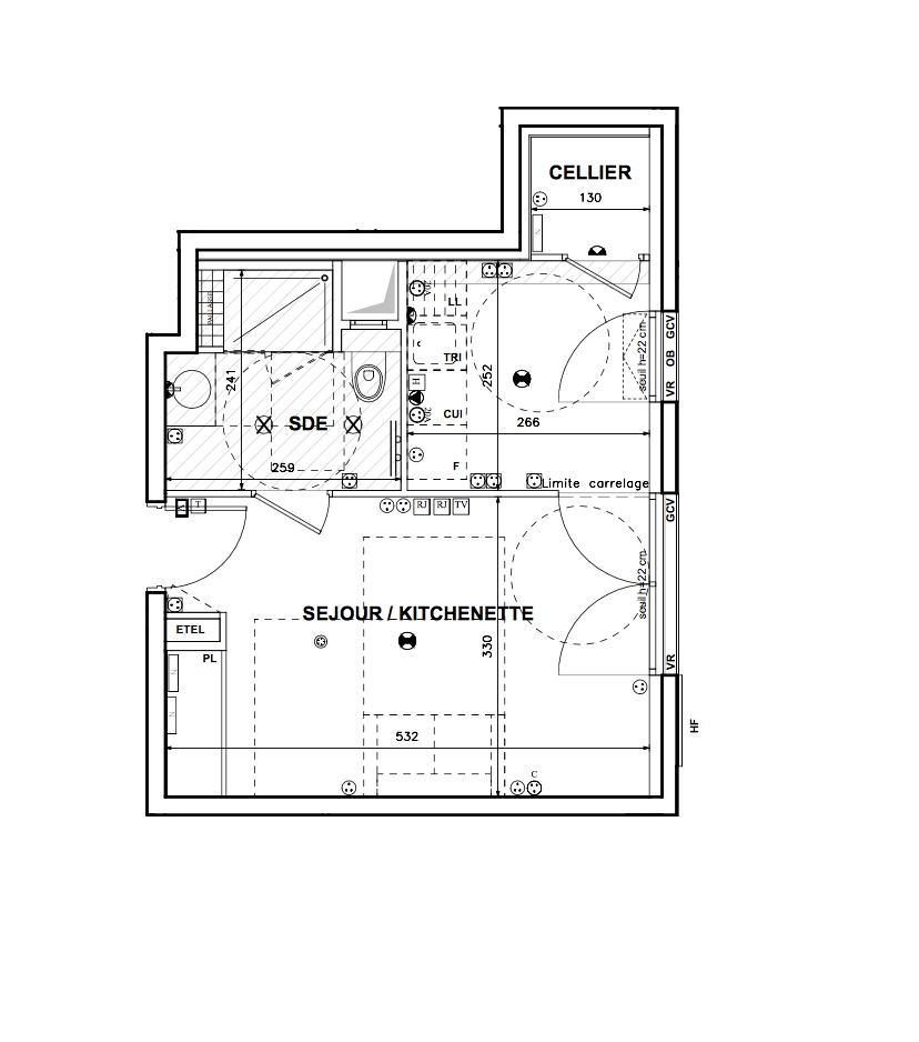 T1 - 28,66 m² - 6ème étage 