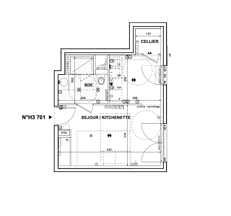 T1 - 30,21 m² - 7ème étage 